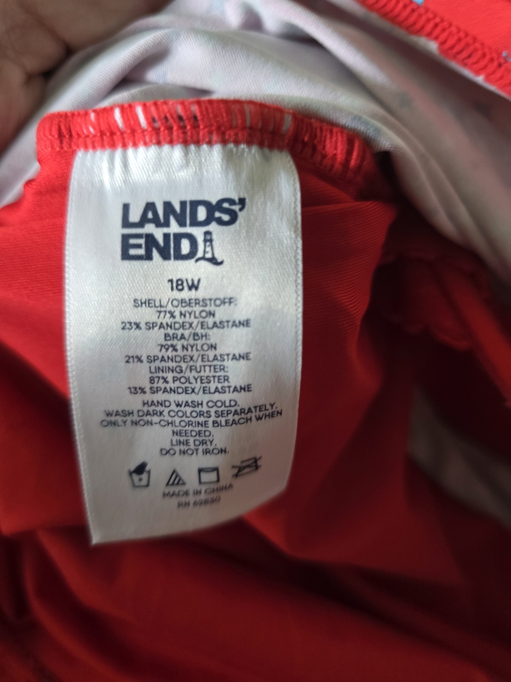 Lands' End Red Star-Print One-Piece Swim Tank - Picture 4 of 4